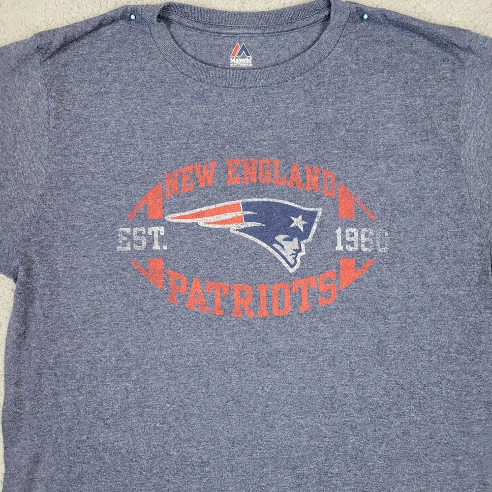 New England Patriots Mens Medium Long Sleeve Graphic T Shirt Blue Gray - Picture 3 of 8